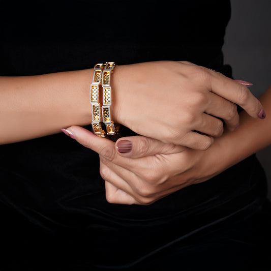 Classic Diamond Band Bangles – Timeless Elegance for Women