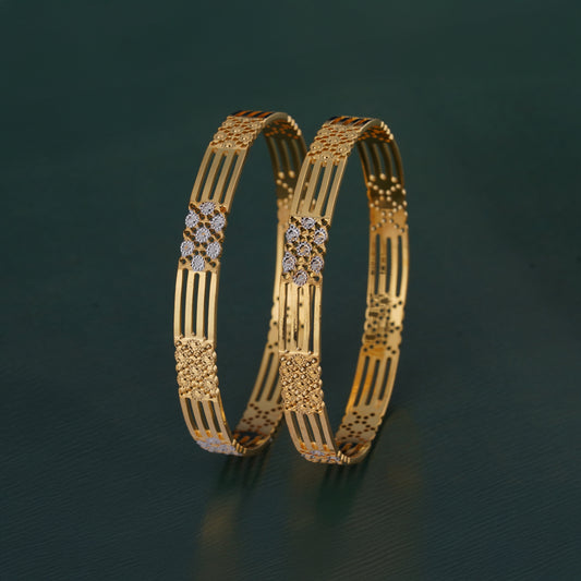 Classic Diamond Band Bangles – Timeless Elegance for Women