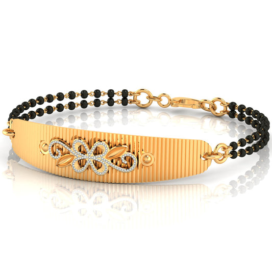 Elegant Circle Diamond Mangalsutra Bracelet – Traditional & Stylish Jewellery for Women