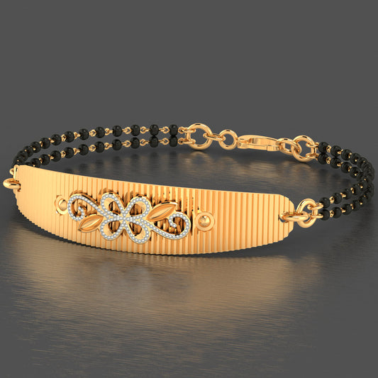Elegant Circle Diamond Mangalsutra Bracelet – Traditional & Stylish Jewellery for Women