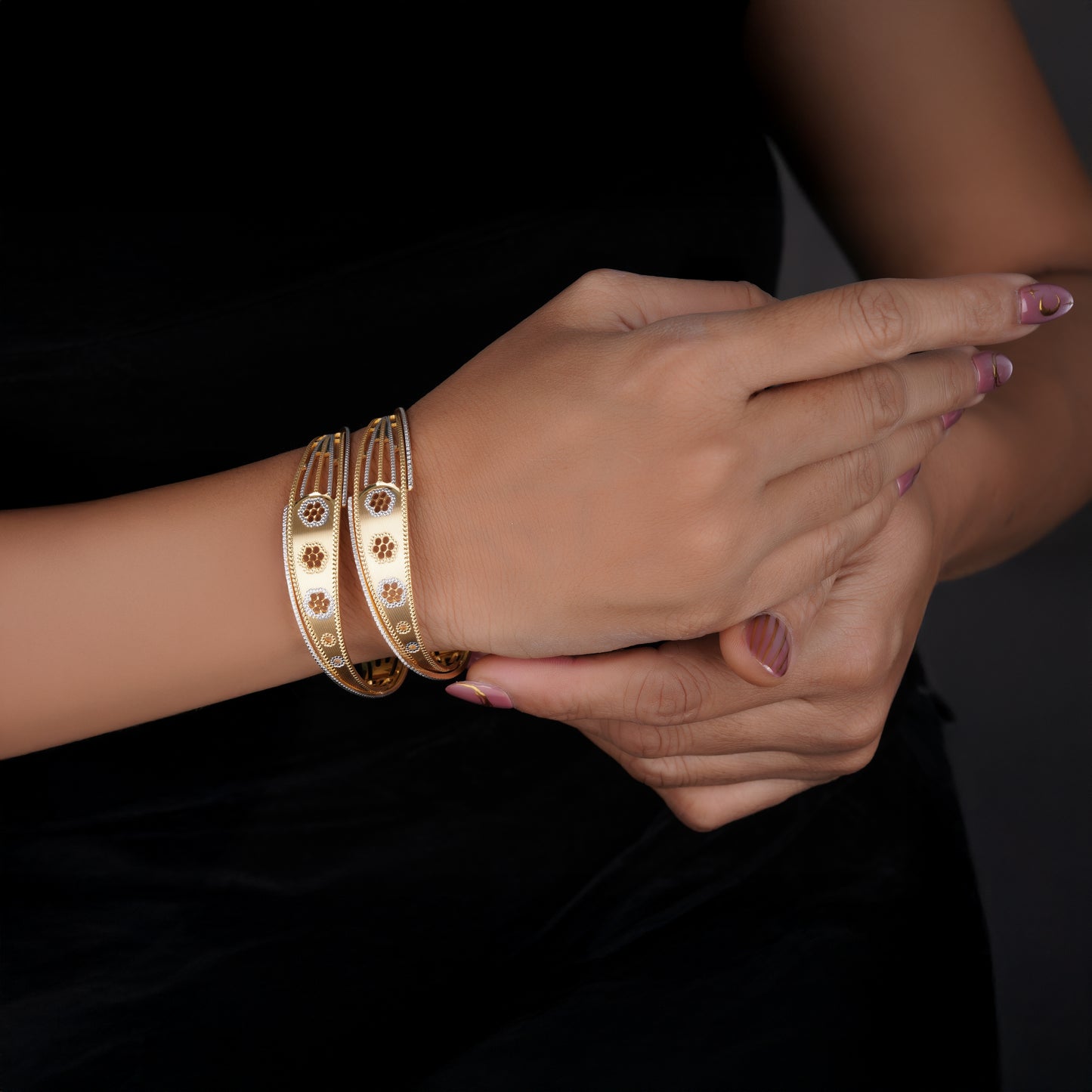 Classic Diamond Band Bangles – Timeless Elegance for Women