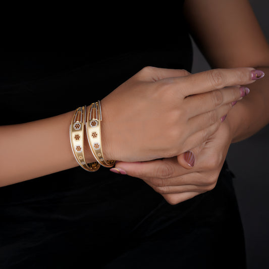 Classic Diamond Band Bangles – Timeless Elegance for Women