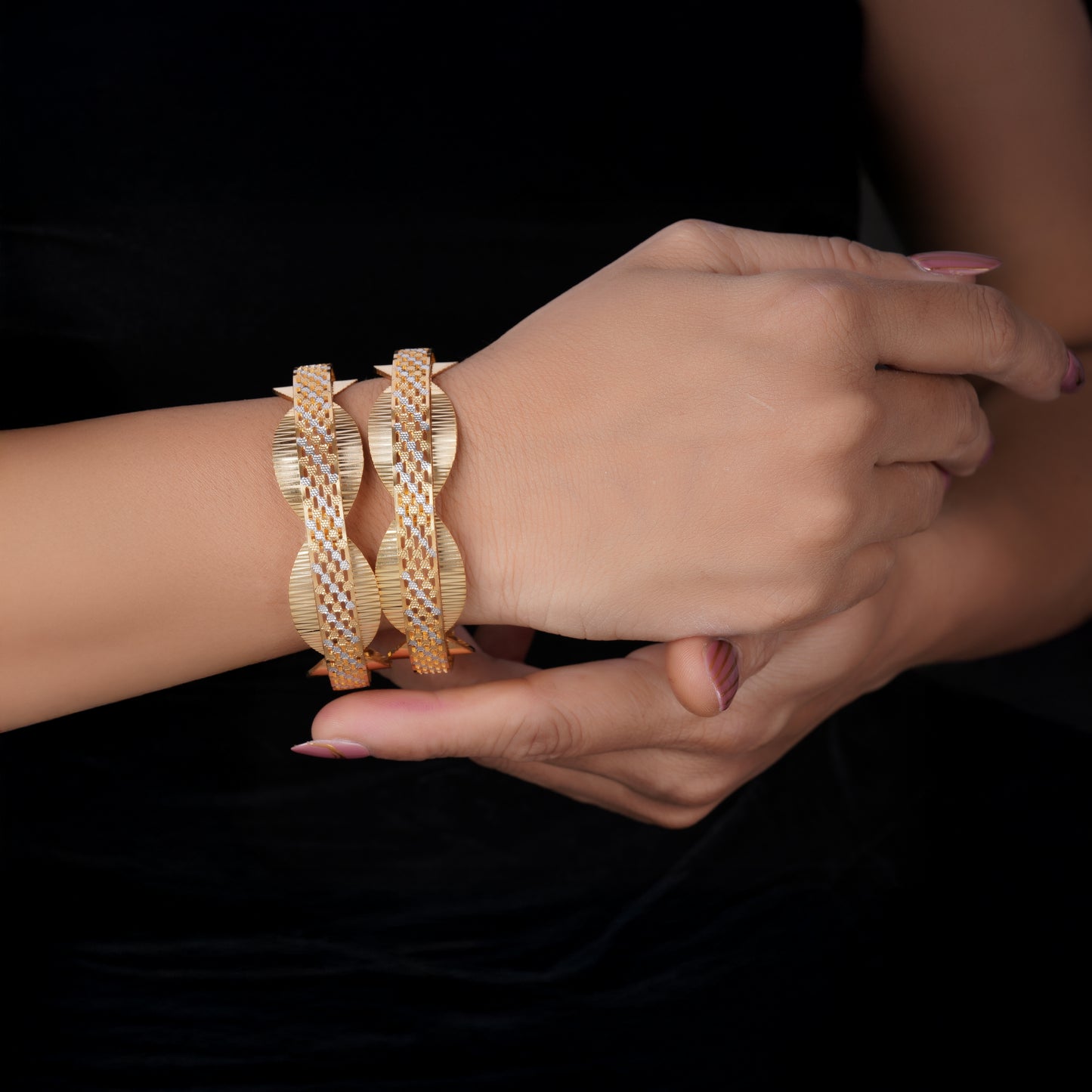 Classic Diamond Band Bangles – Timeless Elegance for Women