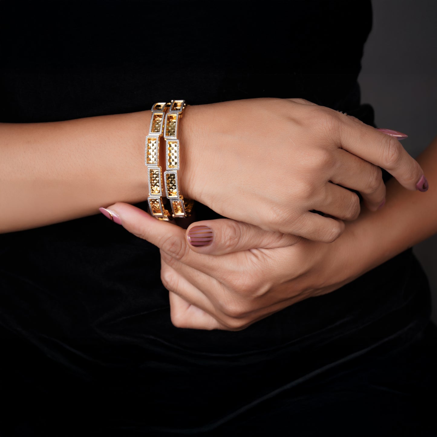 Classic Diamond Band Bangles – Timeless Elegance for Women
