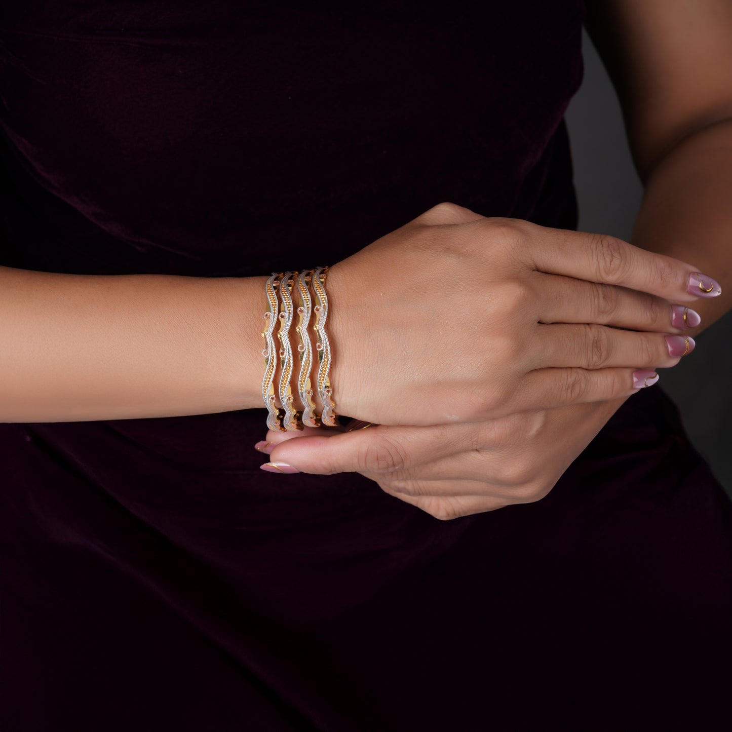 Classic Diamond Band Bangles – Timeless Elegance for Women