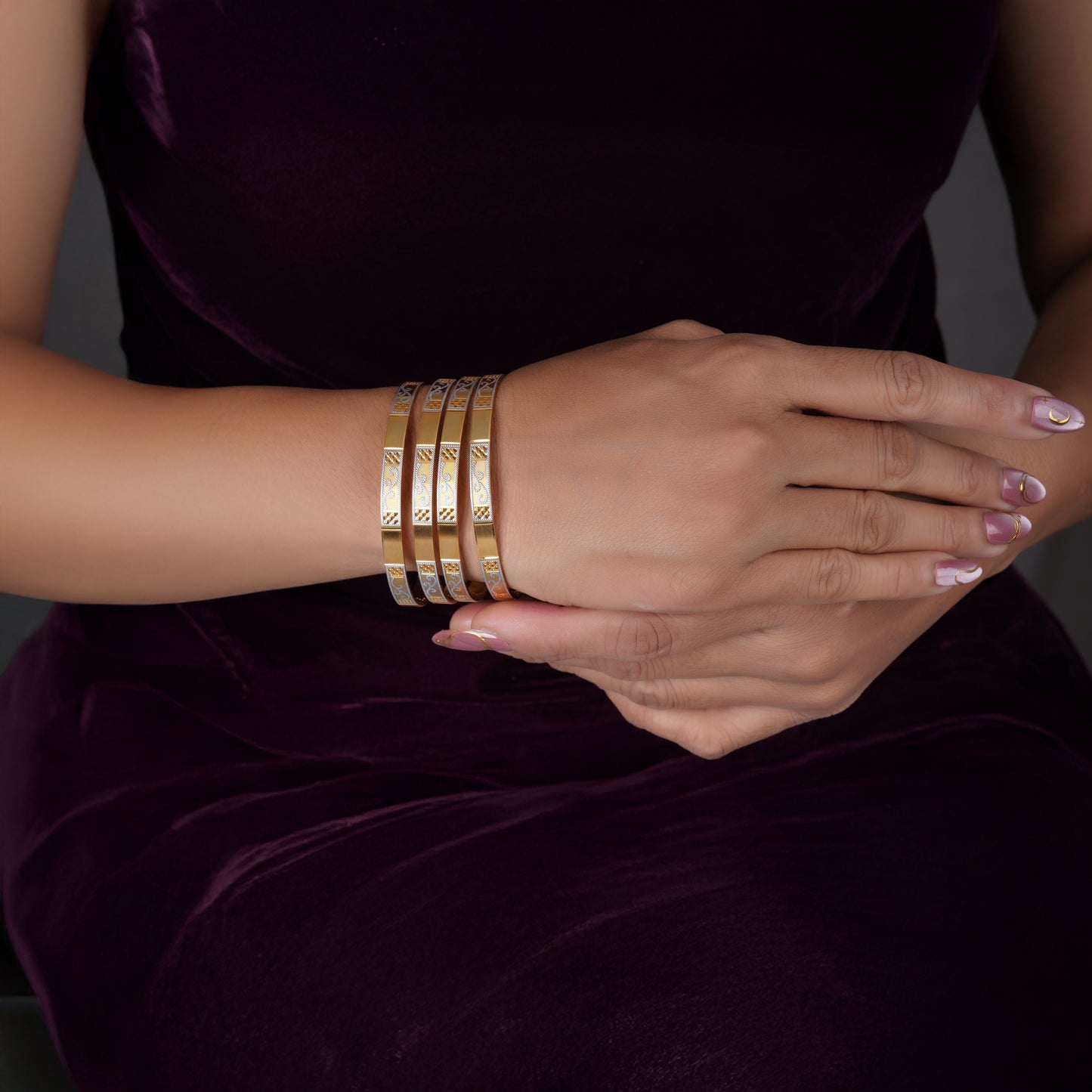 Classic Diamond Band Bangles – Timeless Elegance for Women