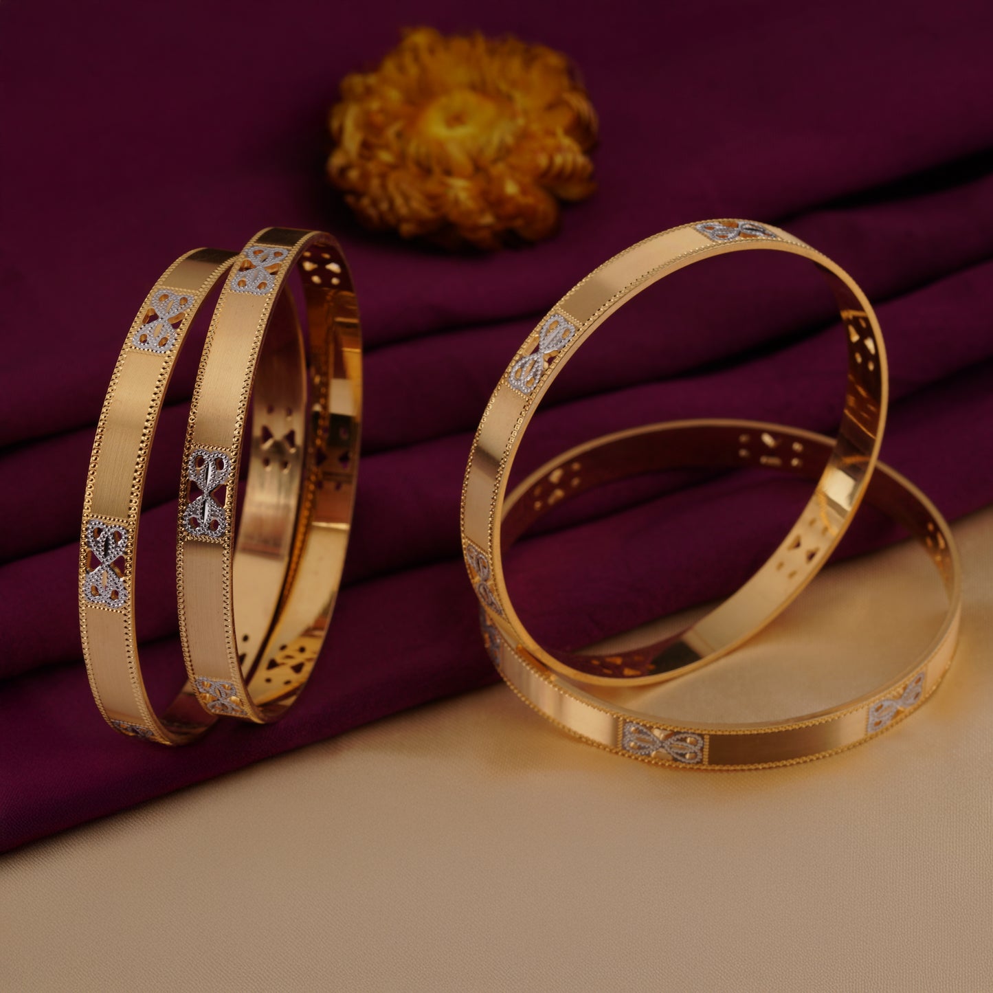Classic Diamond Band Bangles – Timeless Elegance for Women