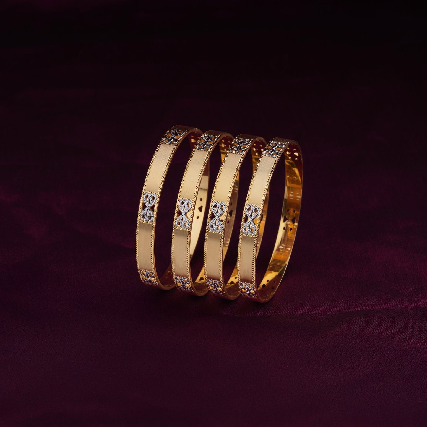 Classic Diamond Band Bangles – Timeless Elegance for Women