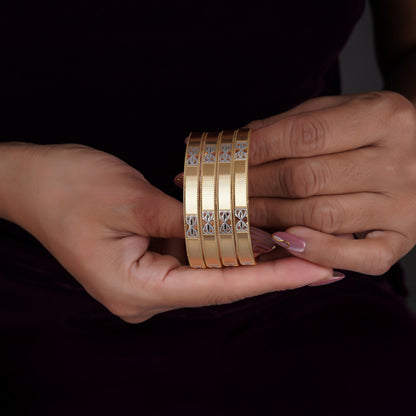Classic Diamond Band Bangles – Timeless Elegance for Women