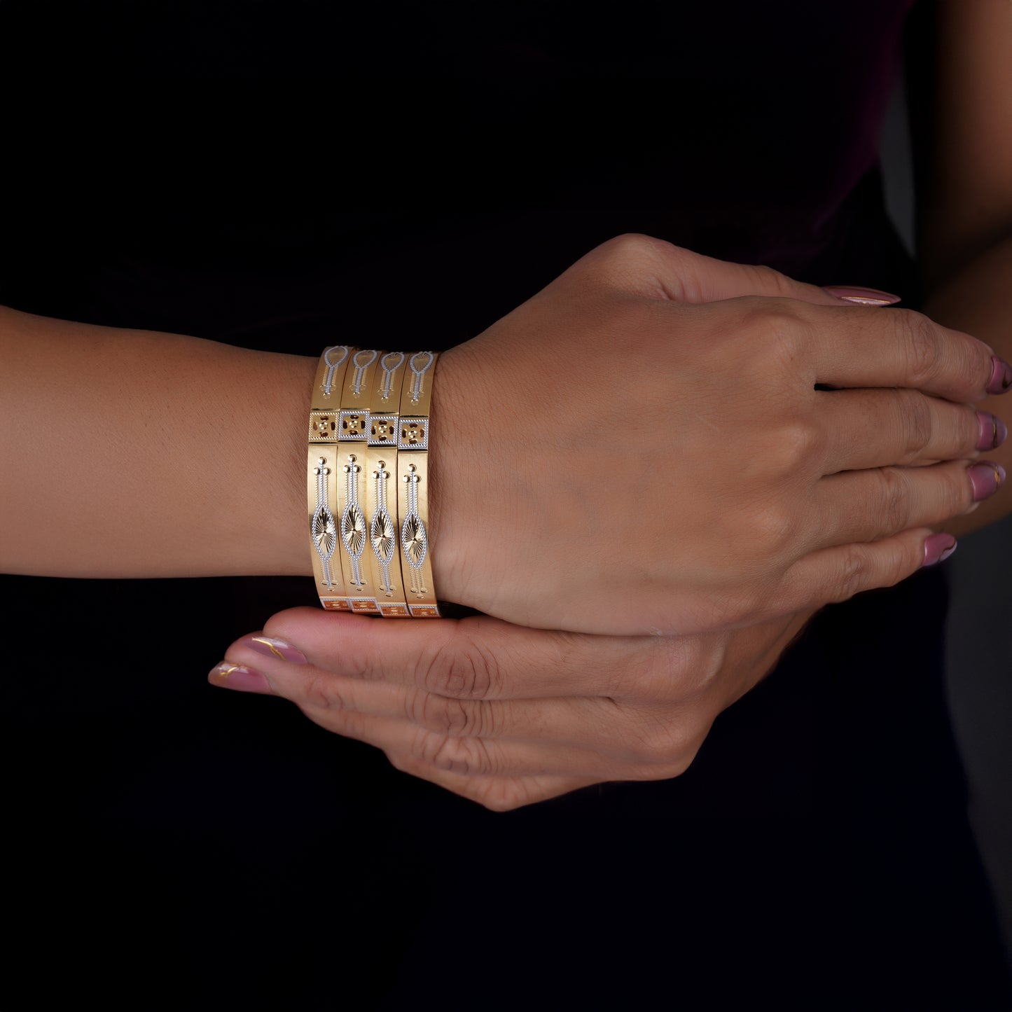 Classic Diamond Band Bangles – Timeless Elegance for Women