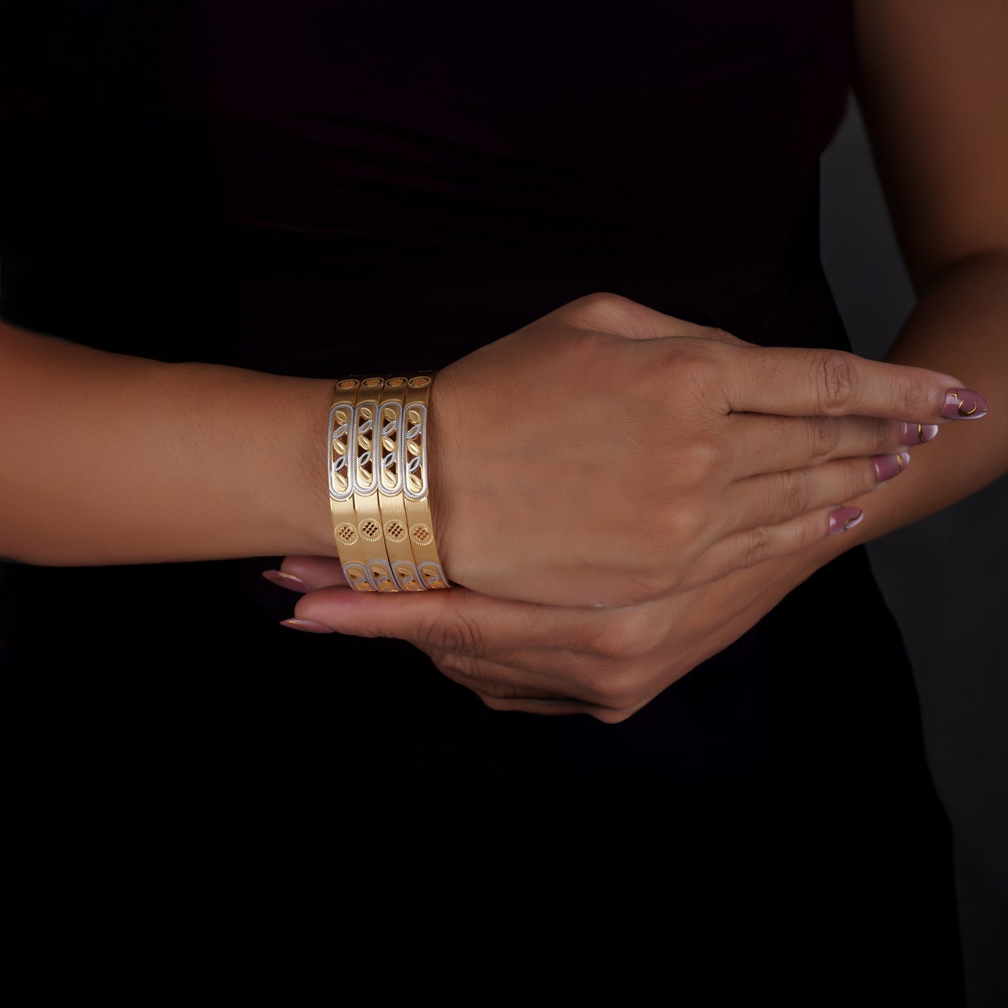 Classic Diamond Band Bangles – Timeless Elegance for Women