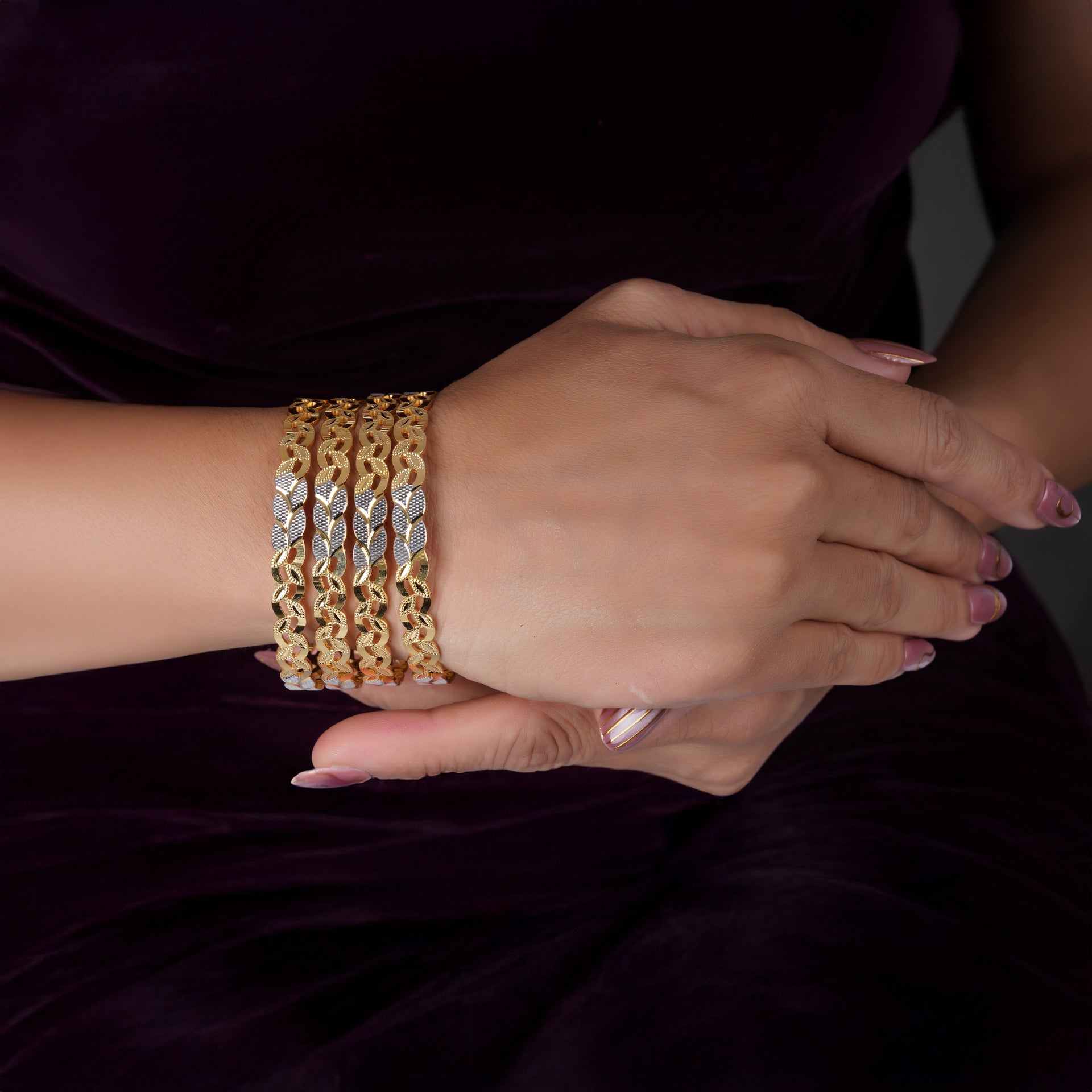 Classic Diamond Band Bangles – Timeless Elegance for Women