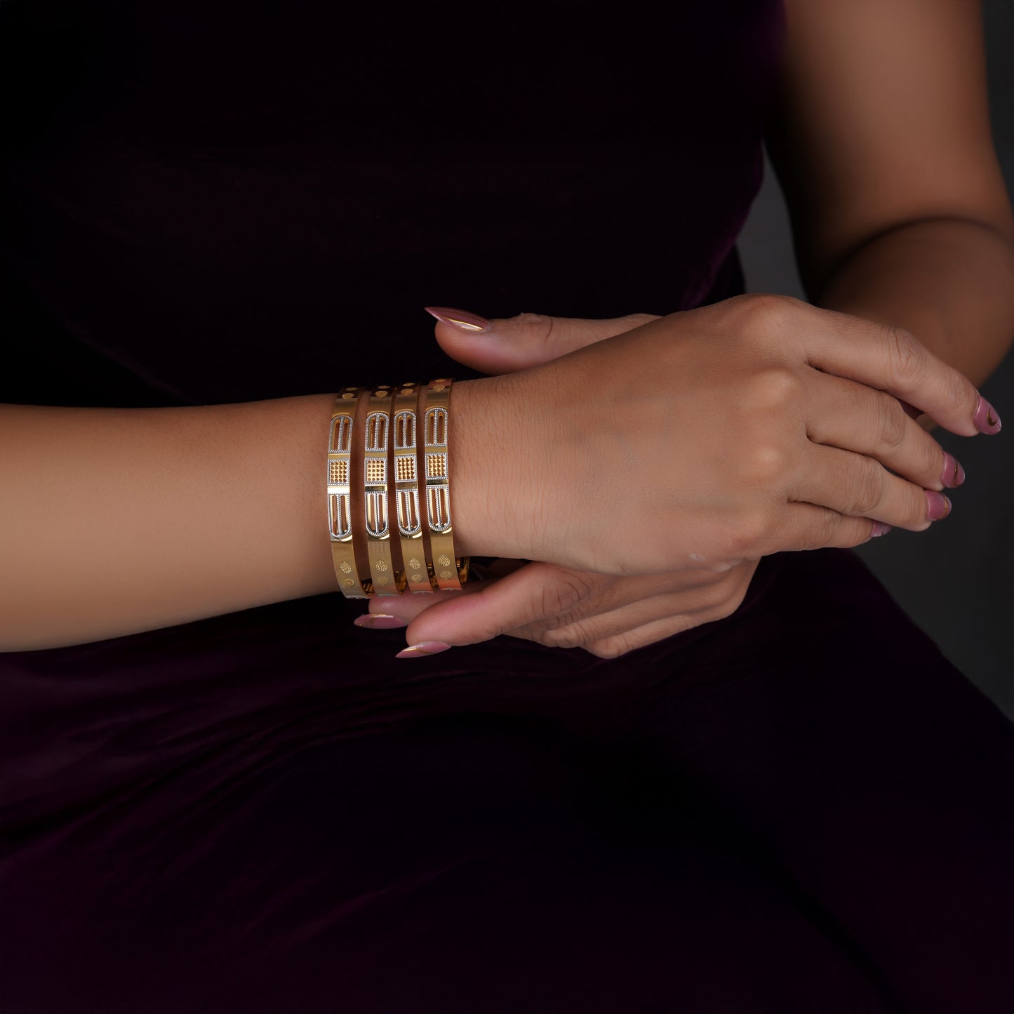 Classic Diamond Band Bangles – Timeless Elegance for Women