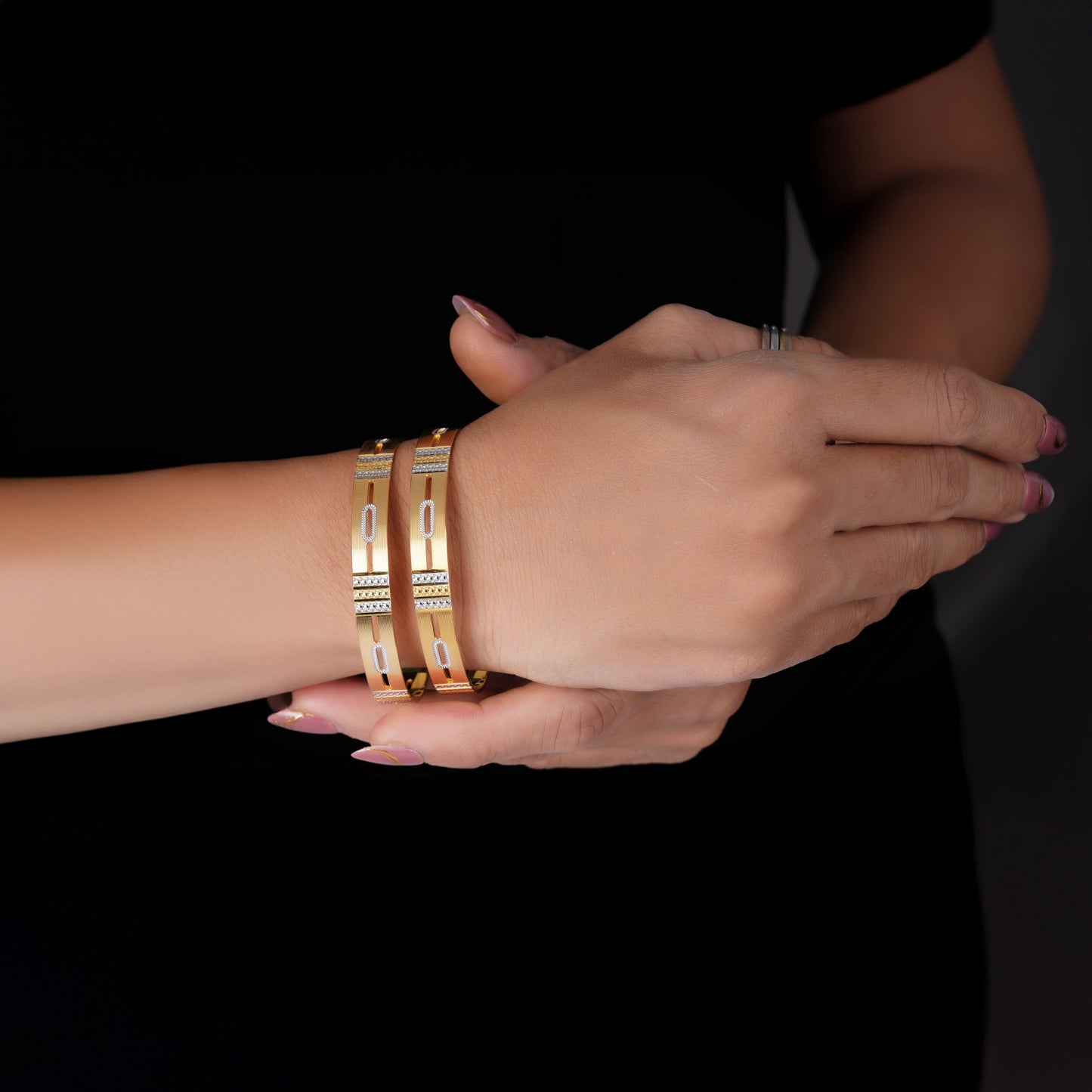 Classic Diamond Band Bangles – Timeless Elegance for Women