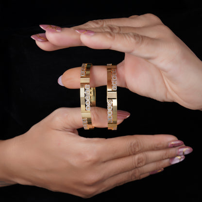 Classic Diamond Band Bangles – Timeless Elegance for Women
