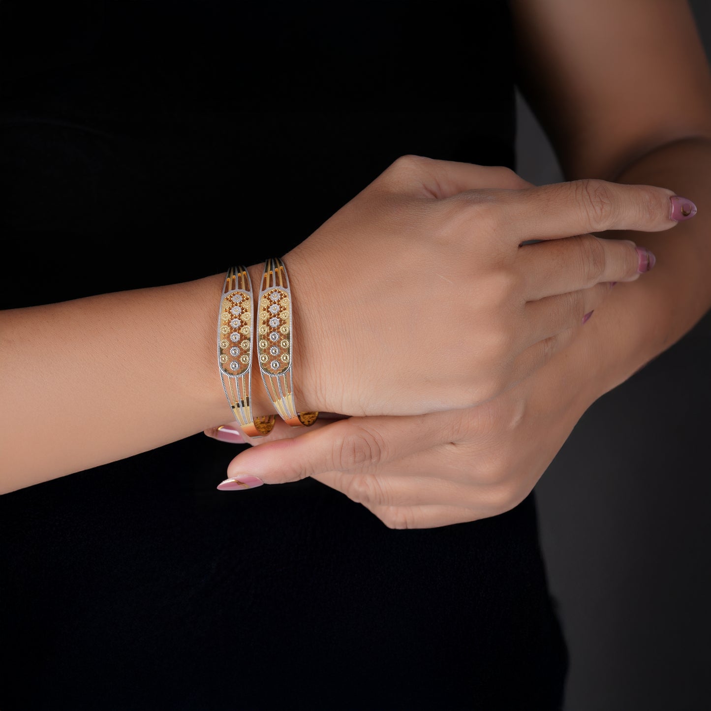 Classic Diamond Band Bangles – Timeless Elegance for Women