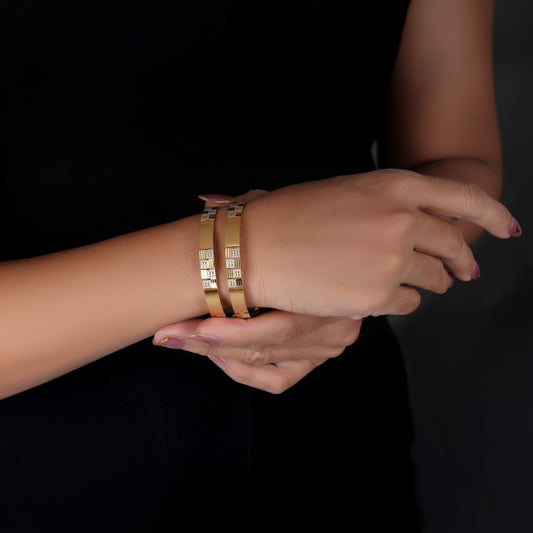 Classic Diamond Band Bangles – Timeless Elegance for Women
