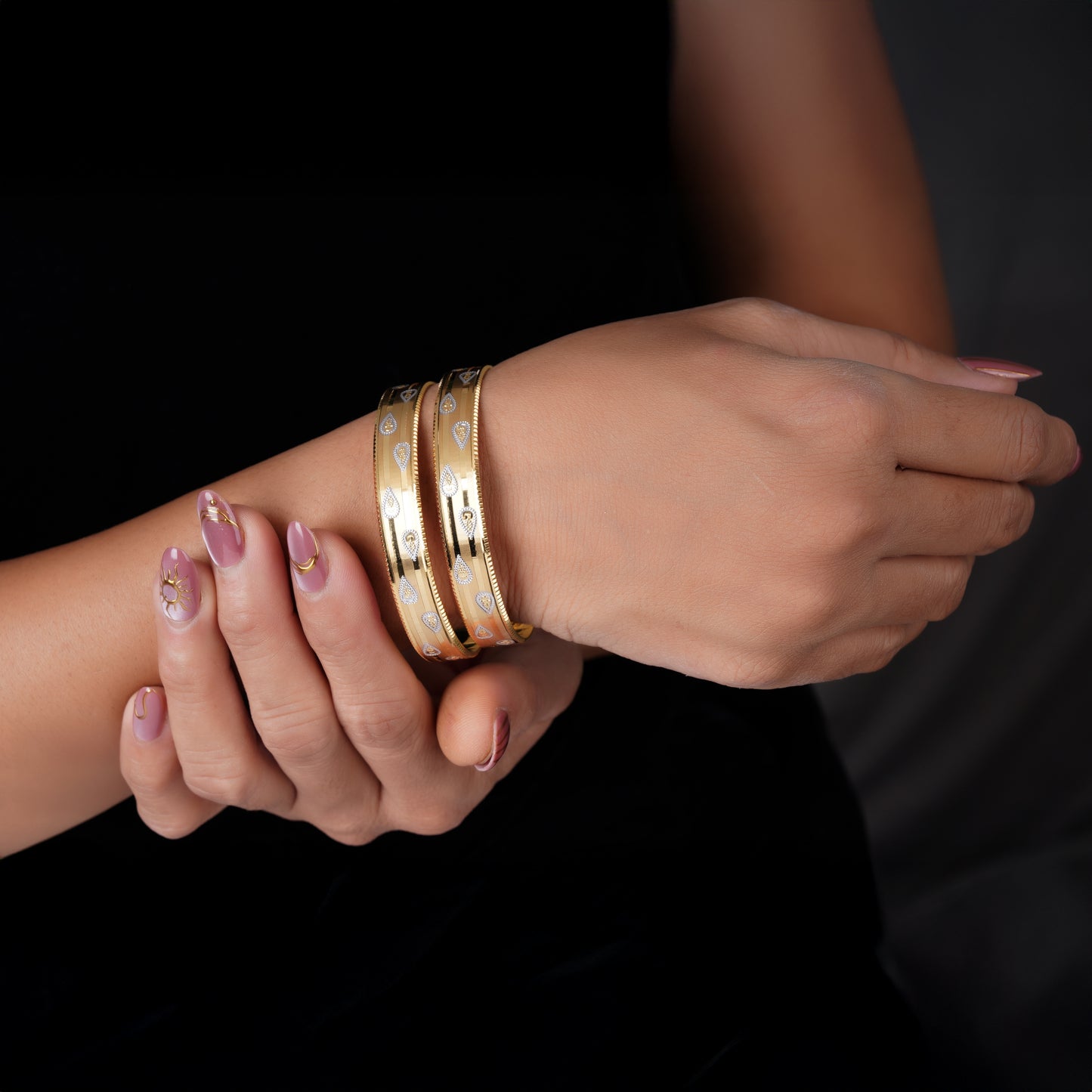 Classic Diamond Band Bangles – Timeless Elegance for Women