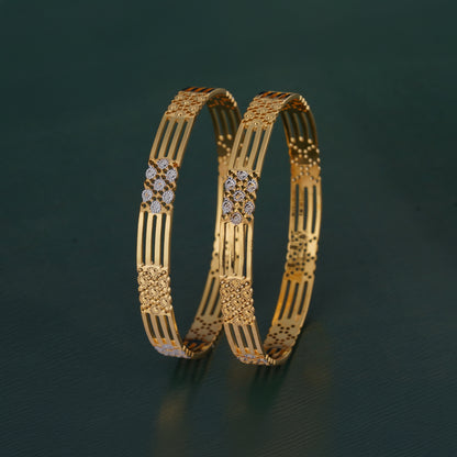Classic Diamond Band Bangles – Timeless Elegance for Women