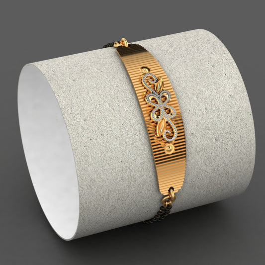 Elegant Circle Diamond Mangalsutra Bracelet – Traditional & Stylish Jewellery for Women