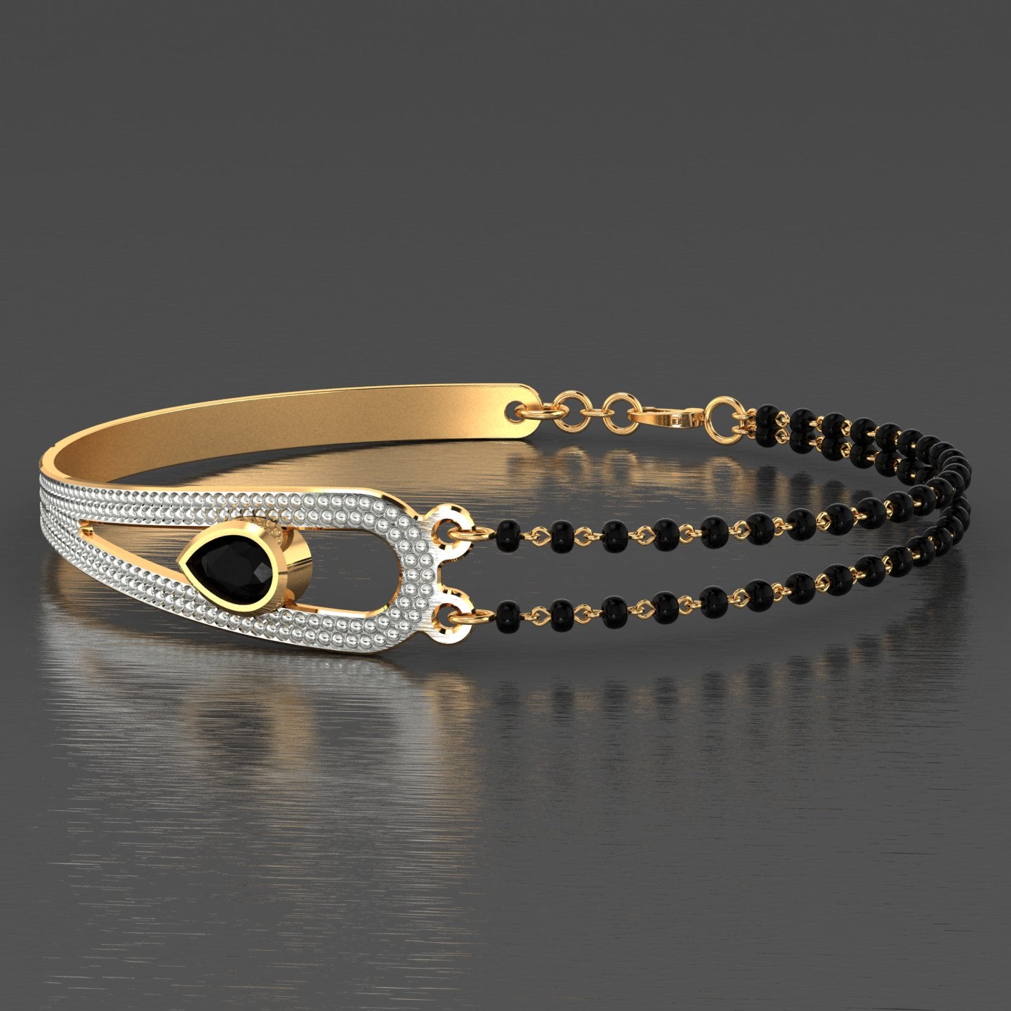 elegant circle diamond mangalsutra bracelet – traditional & stylish jewellery for women