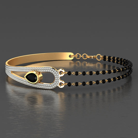 Elegant Circle Diamond Mangalsutra Bracelet – Traditional & Stylish Jewellery for Women