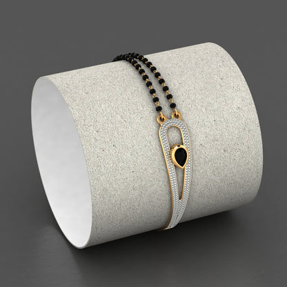 Elegant Circle Diamond Mangalsutra Bracelet – Traditional & Stylish Jewellery for Women