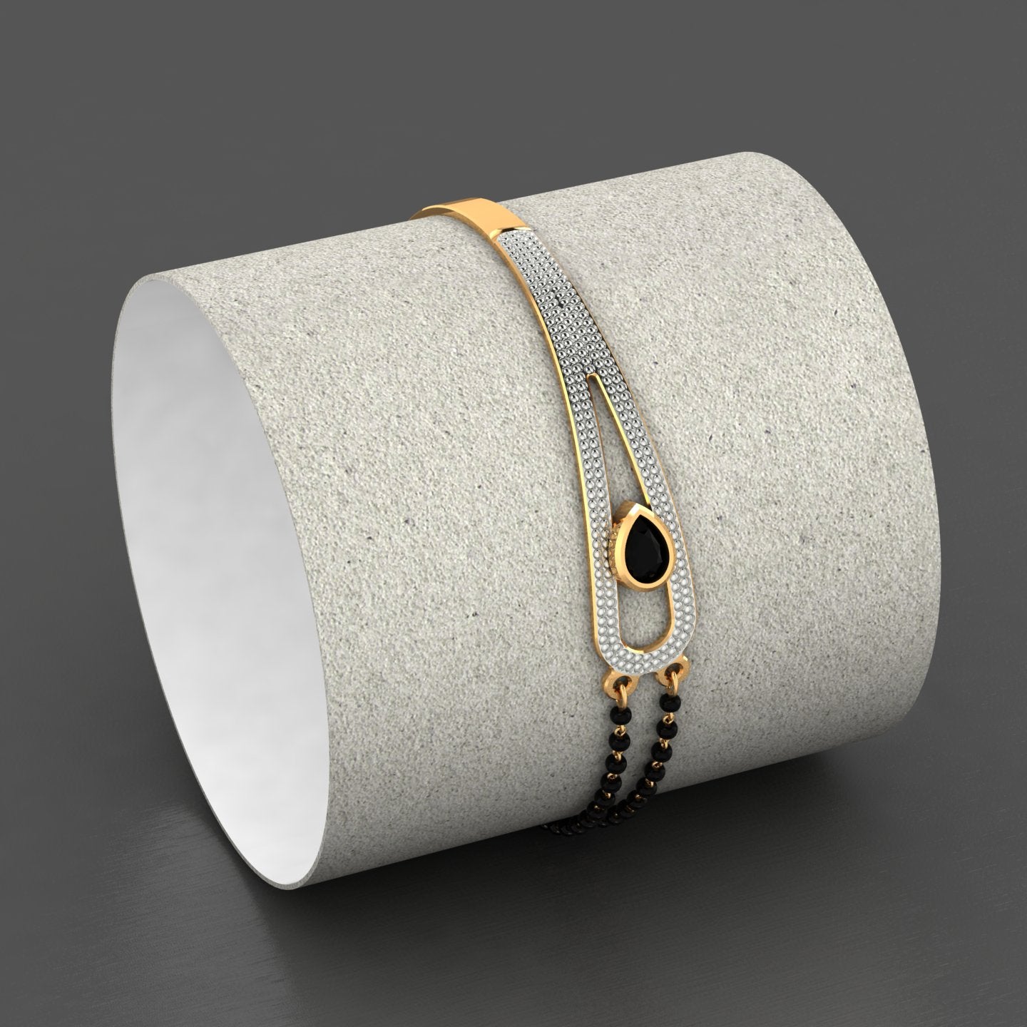 elegant circle diamond mangalsutra bracelet – traditional & stylish jewellery for women