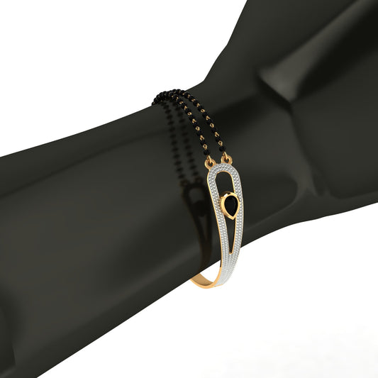 Elegant Circle Diamond Mangalsutra Bracelet – Traditional & Stylish Jewellery for Women