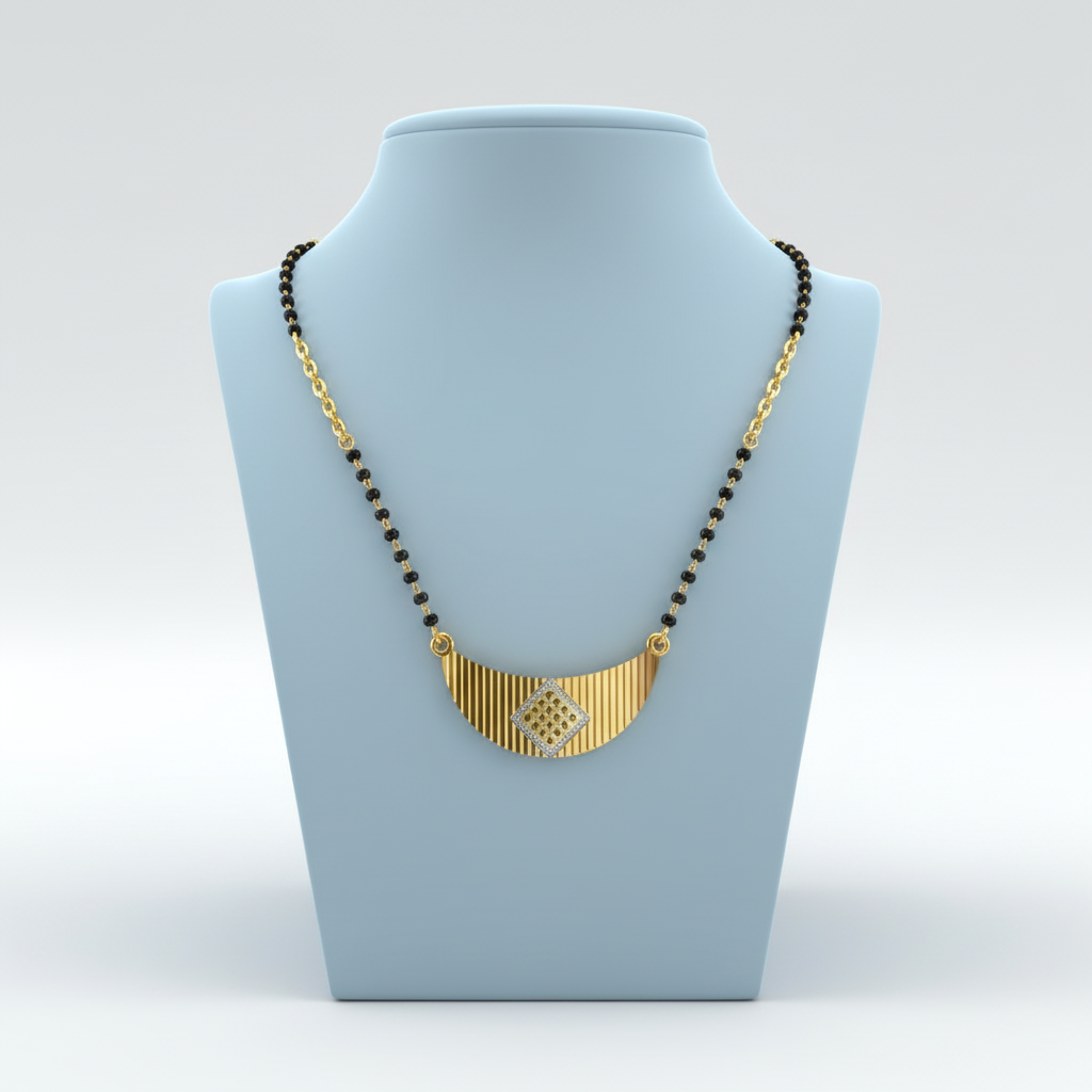 elegant circle diamond mangalsutra necklace – traditional & stylish jewellery for women