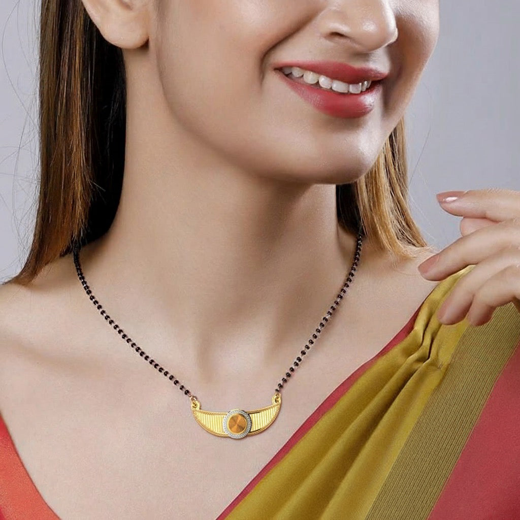 elegant circle diamond mangalsutra necklace – traditional & stylish jewellery for women